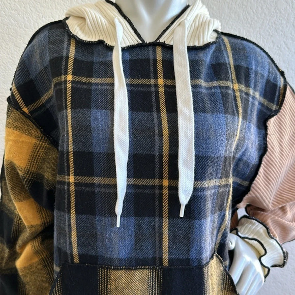 Jaded London Mixed Check Oversized Hoodie - Picture 6 of 9